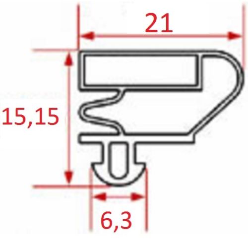 Dørpakning 495 x 410 mm Profil 1006 snap-inn