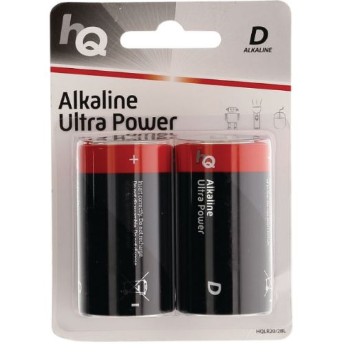 D-Batterier Alkaline LR20 1.5V 2-pk