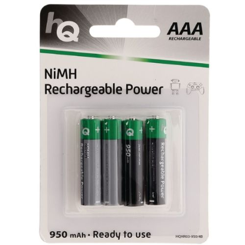AAA-Batterier Oppladbare NiMH 950 mAh 4-pk