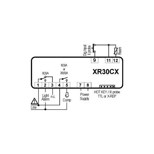 Dixell regulator XR30CX 230 Volt 2 utgang, 1 innga