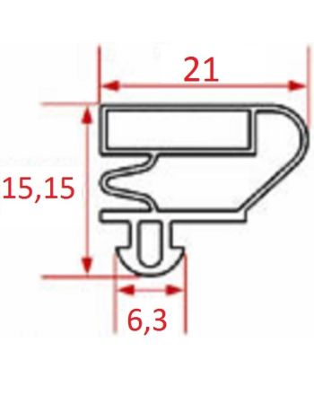 Dørpakning 1980 x 1230mm Profil 1006 Snap-inn magn