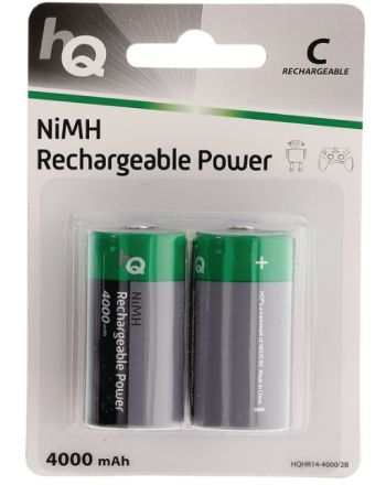 C-Batterier Oppladbare 1,2V NiMH AA 4000 mAh 2-pk