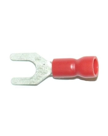 Abiko, Isolert gaffelkabelsko, 1,5mm² M6, rød, 100