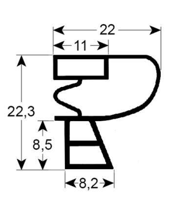 Dørpakning 2040 x 735 mm - Profil 9950