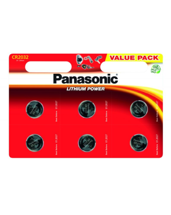 Panasonic Batteri CR2032 3V Pakke av 6 stk.